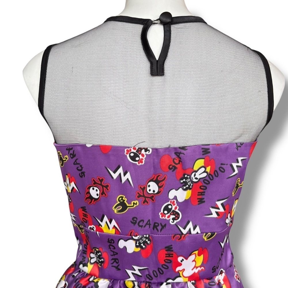 Hell Bunny Haunted House Purple Mesh Halloween Dress Size Small - Picture 5 of 11